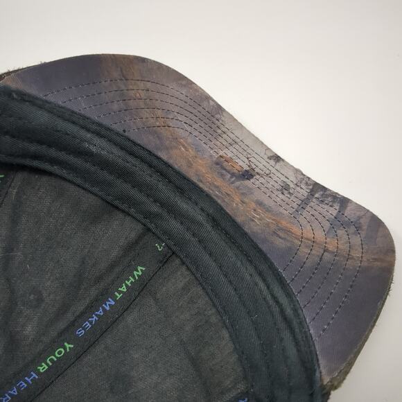 Idaho Heartbeat Snapback Trucker Hat Multi One Size Adjustable Camo Mesh Back - Picture 8 of 9